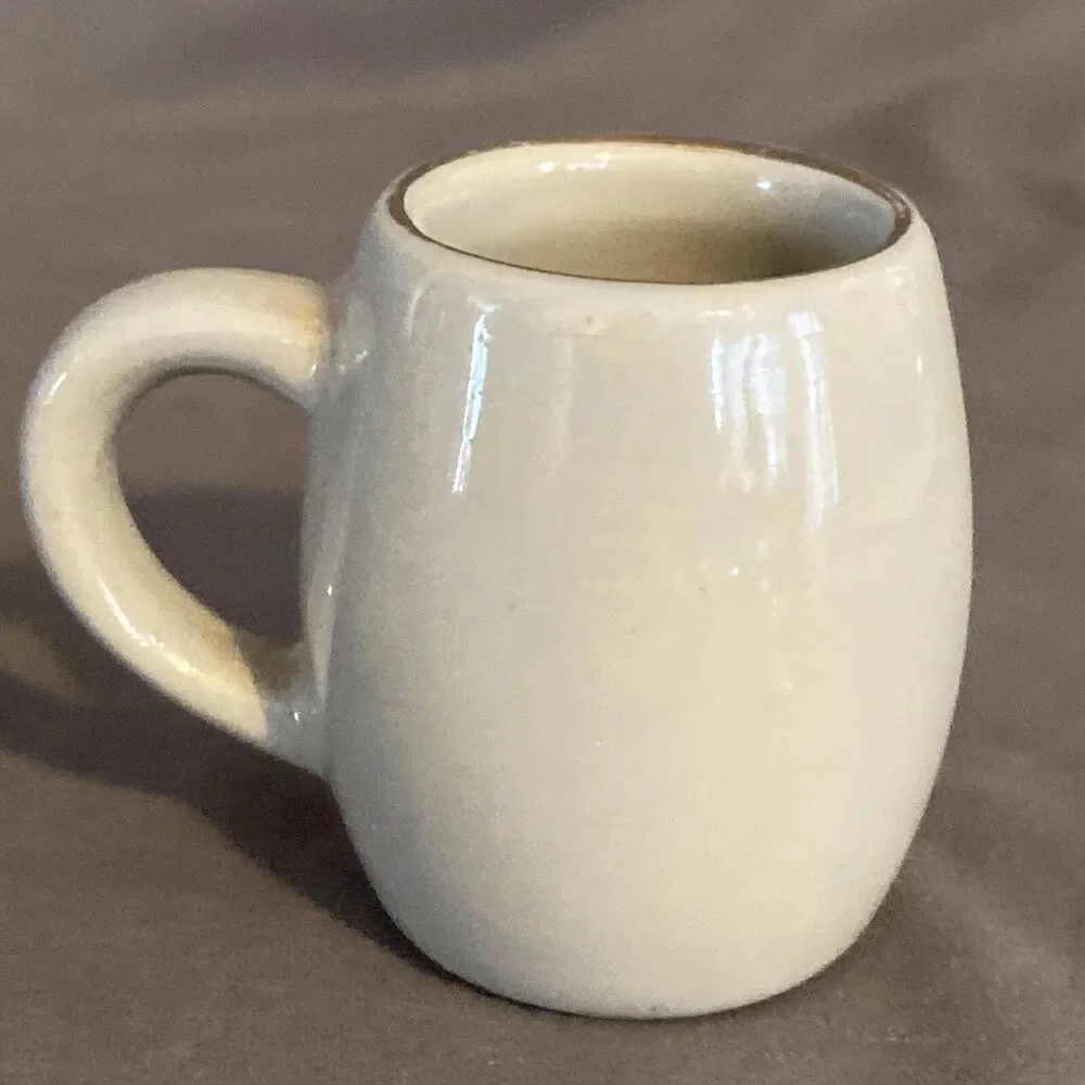 West Germany Stoneware Shot Glass Stein Mug With Handle Miniature Vintage Flute